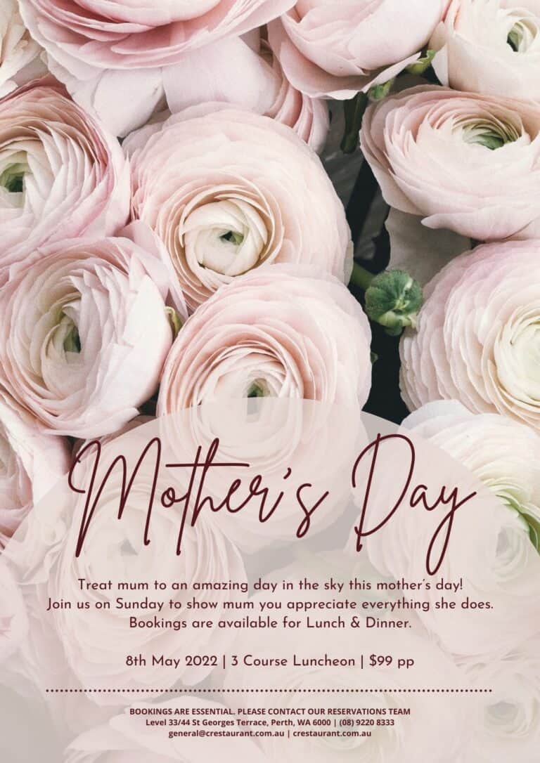 Mother’s Day 3 Course Lunch $99